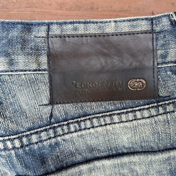 Lot of 2 Ecko Unltd 1972 Shorts Mens Size 32 Beige & Blue Denim Jean - Picture 9 of 16